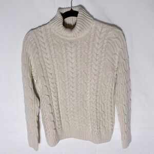 Cozy Cream Cable Knit Turtleneck Sweater XS